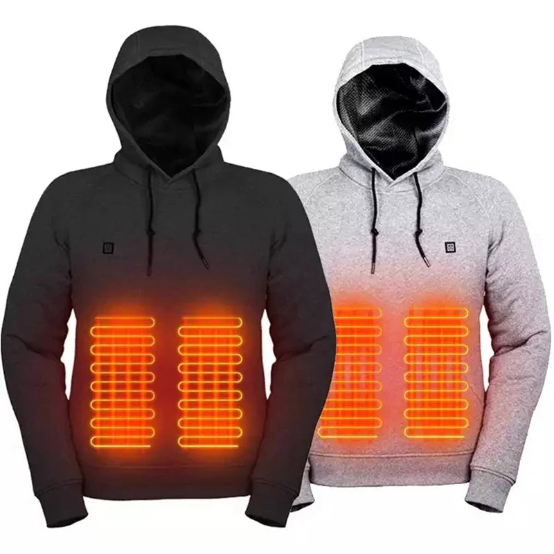 Bluza podgrzewana MOVEPACK — szary i czarny — grzanie z przodu