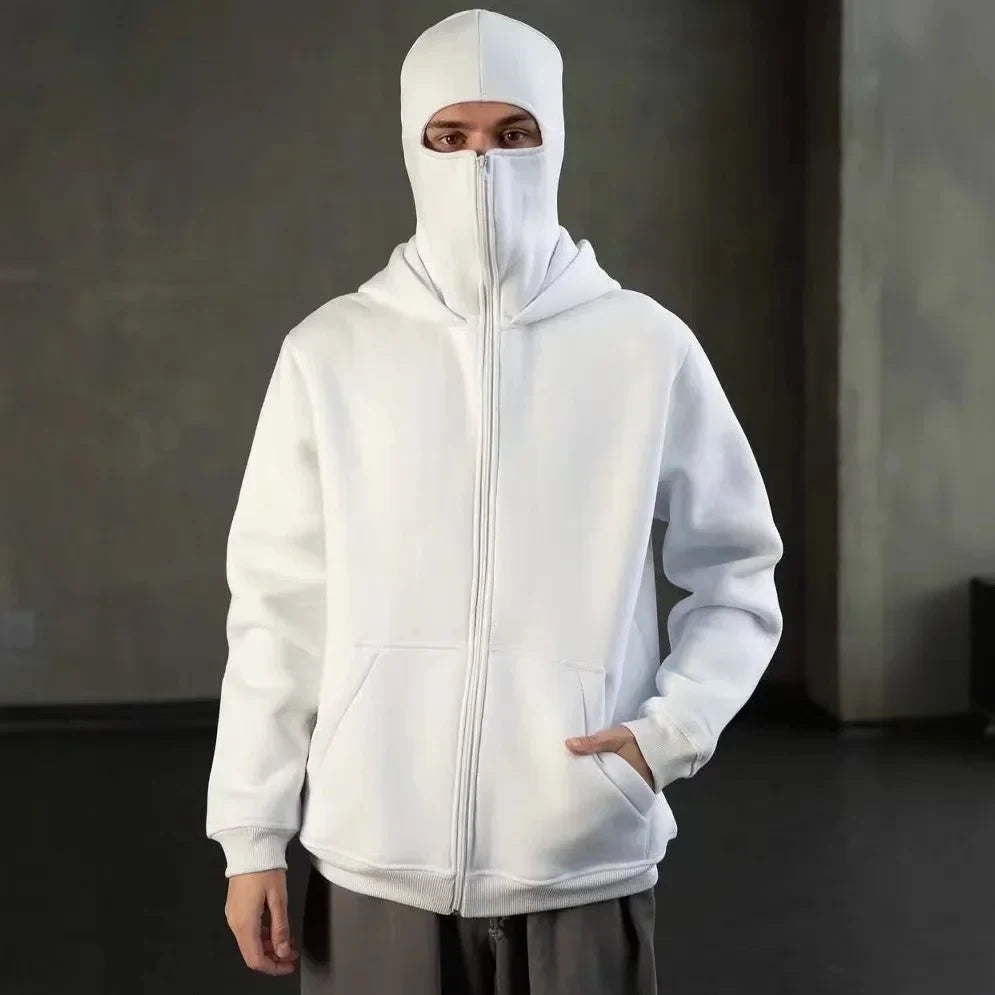 Bluza z kominiarką MOVEPACK — Biały — kominiarka zapięta