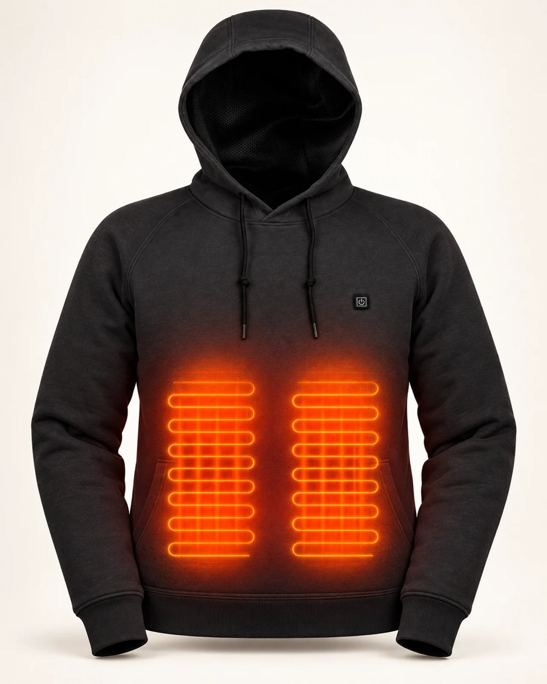Bluza podgrzewana MOVEPACK — Czarny — strefy grzania (wizualizacja), szary