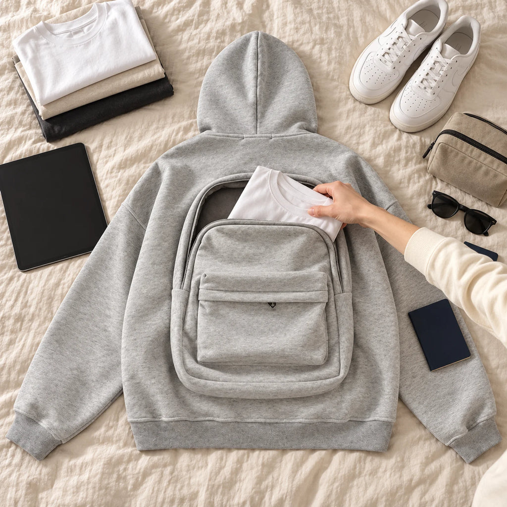 Bluza z plecakiem MOVEPACK — Szary — pakowanie na wyjazd
